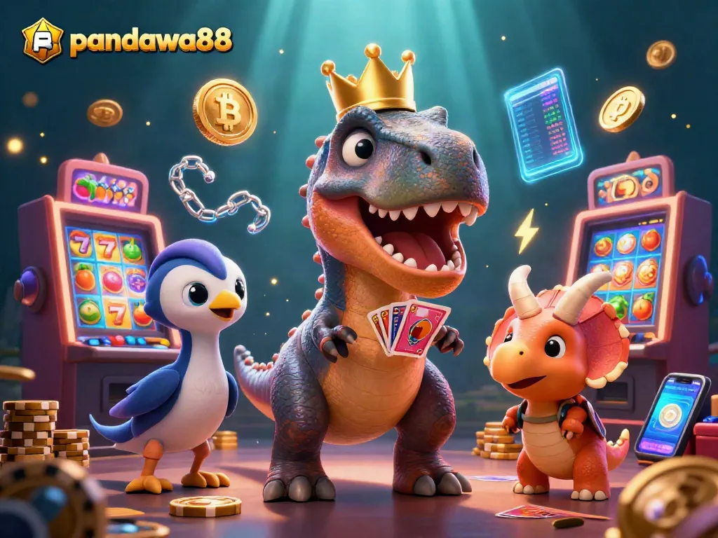 Menggandakan keberuntungan Anda di pandawa88 dengan T-Rex lucu dan teman-temannya dalam permainan slot yang penuh warna.