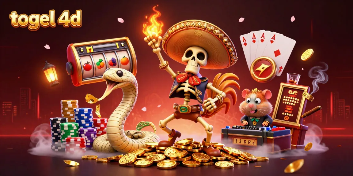 Menangkan togel 4d dengan meriah dalam ilustrasi 3D gemerlap yang penuh permainan judi.