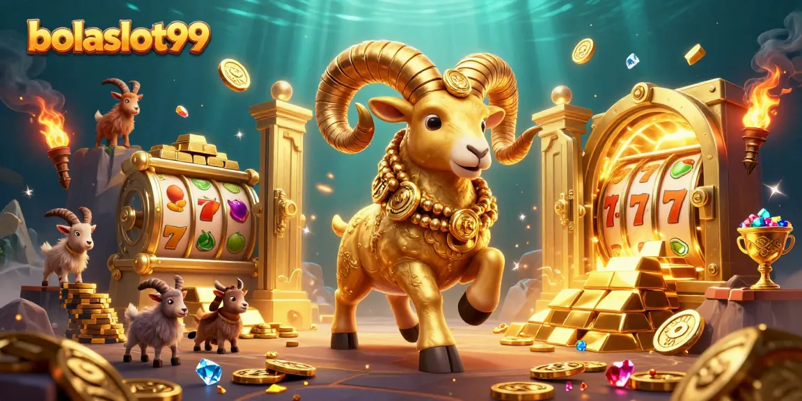 Experience winning jackpots with bolaslot99's vibrant 3D casino scene filled with treasures.