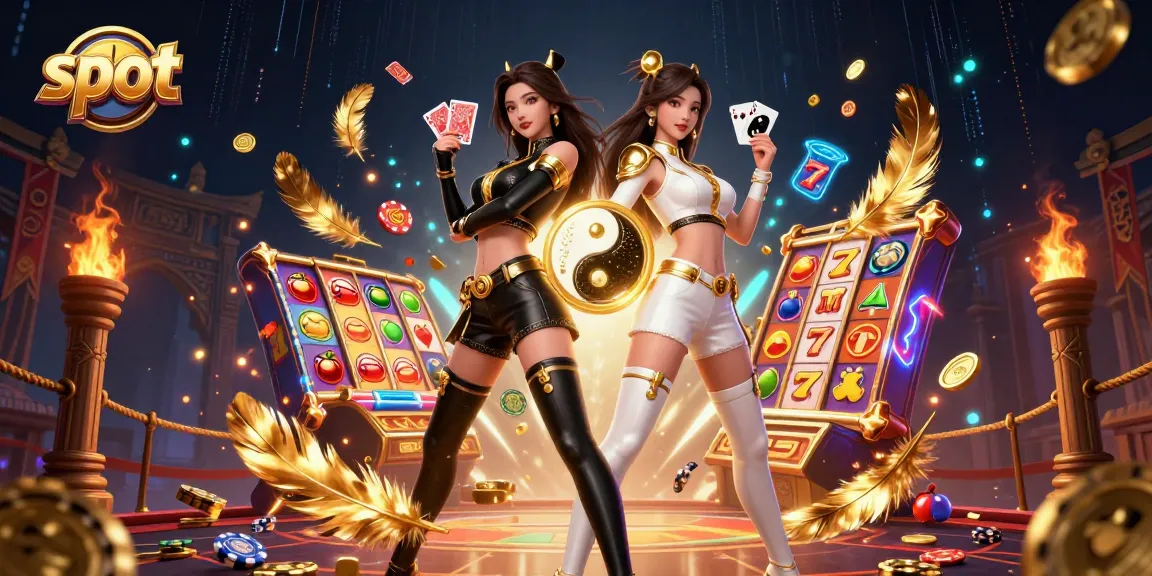Experience thrilling slot gameplay with our emblematic duo of Asian women showcasing their skills and fortune.