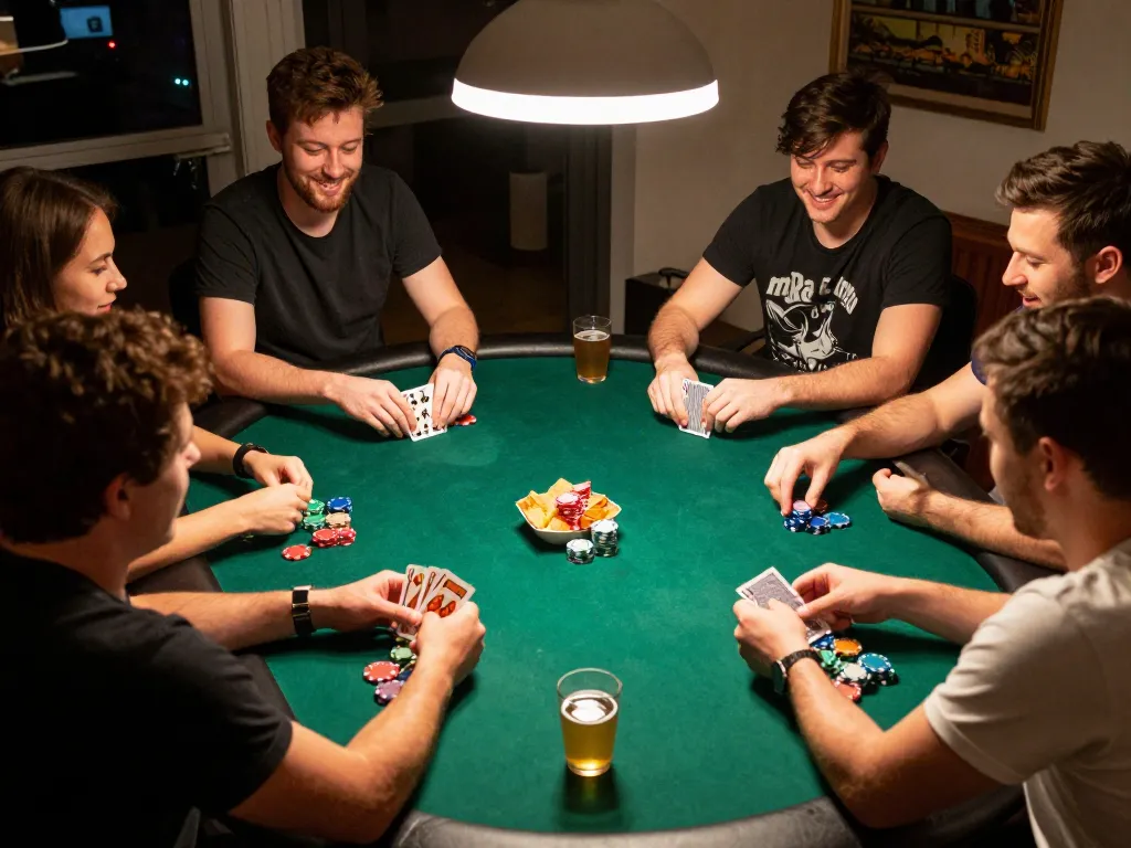 ZEUS222 players engaged in an exciting poker game, showcasing strategy and camaraderie.