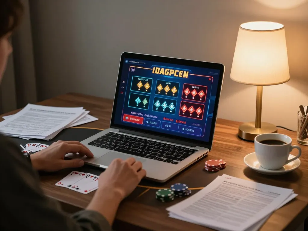 Kuwin live dealer baccarat on a laptop, highlighting strategic online gambling