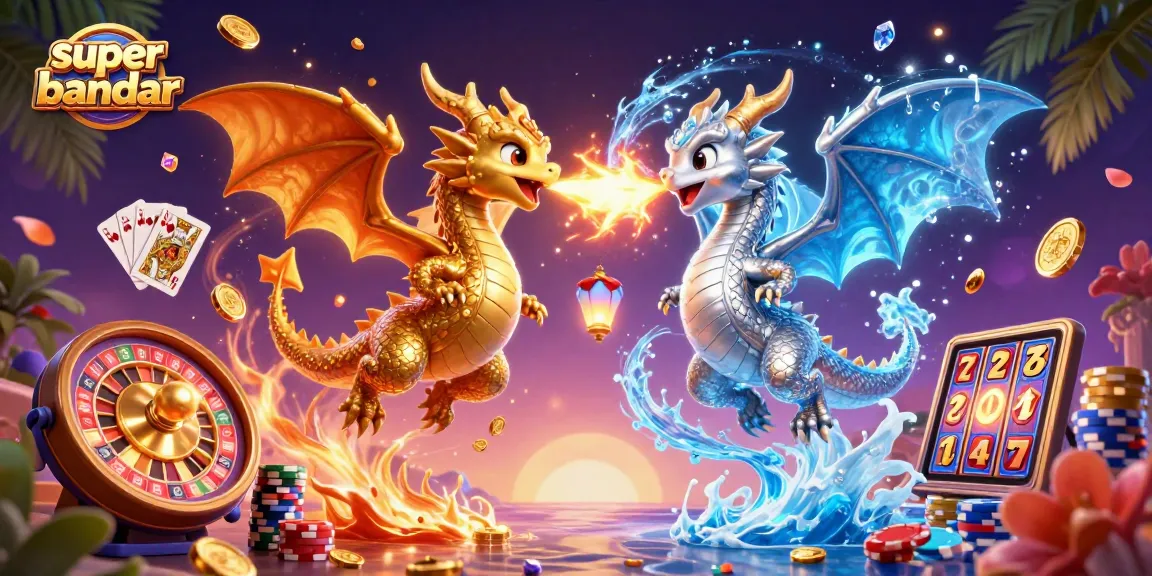 Berpartisipasi dalam permainan super bandar dengan naga 3D, berlian gemerlap, dan warna emas.