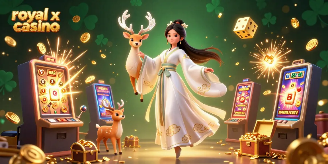Experience the excitement of royal x casino with slots and vibrant games bursting with gold and light.