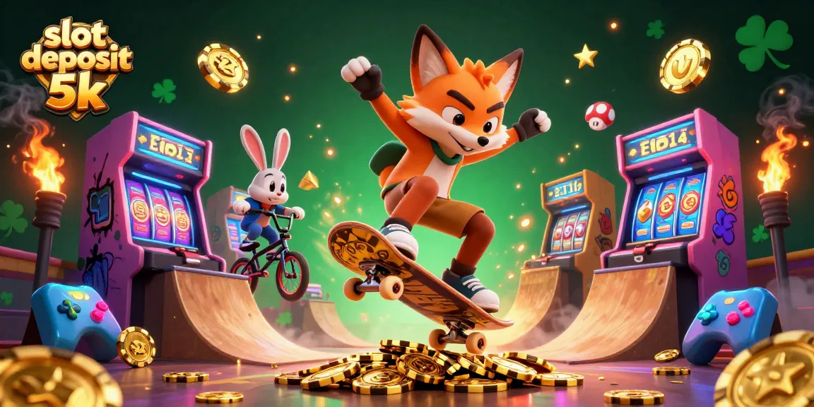 Experience the excitement of slot deposit 5k with vibrant characters and casino-themed elements.