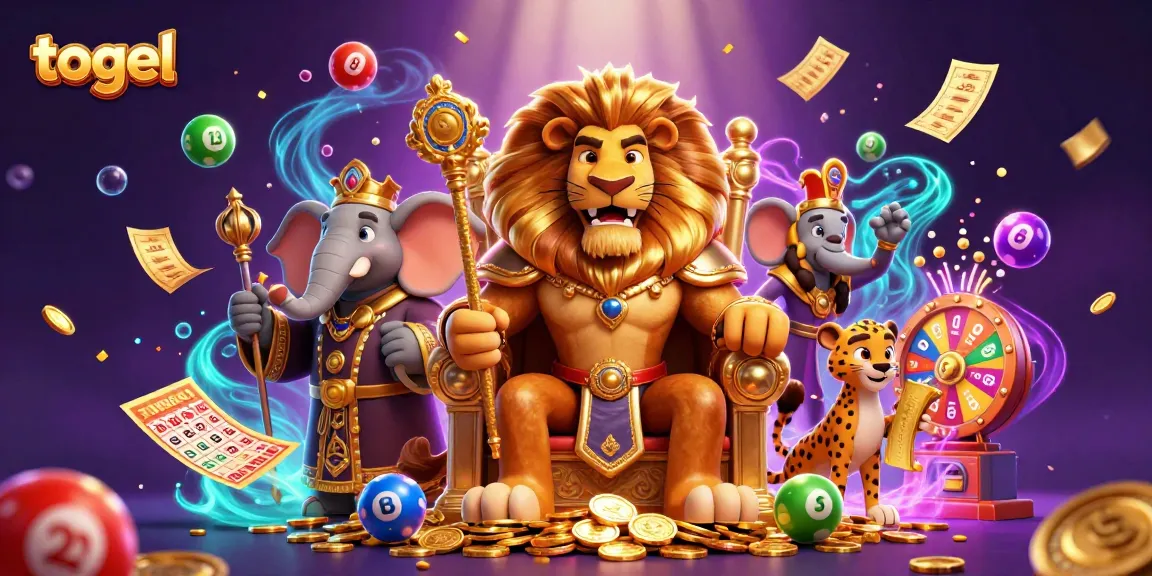 Gambarkan togel dengan singa rajawali dan elemen permainan yang cerah dalam adegan kasino