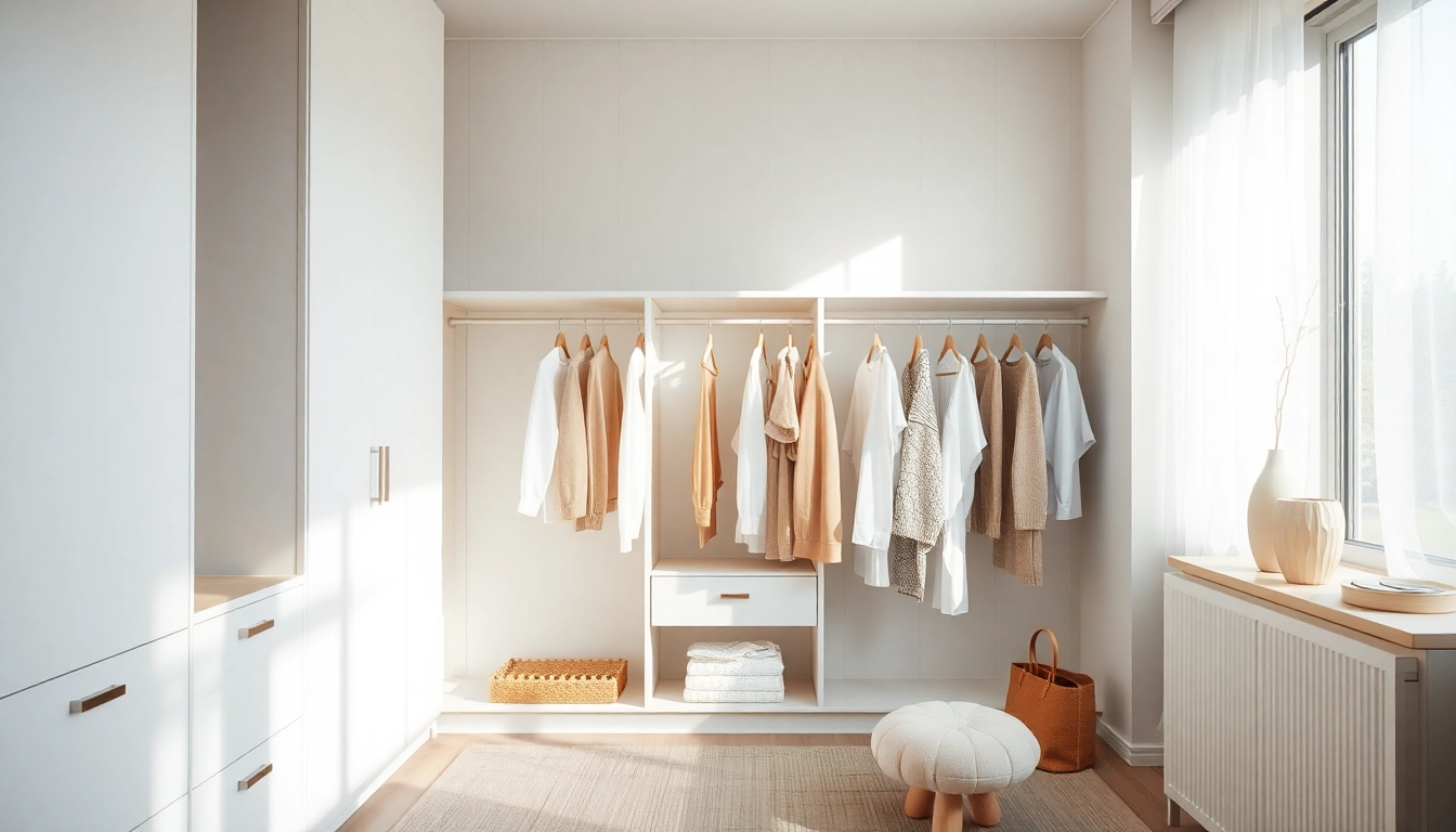 Menampilkan fitur 'koitoto' di interior lemari yang rapi dan elegan.