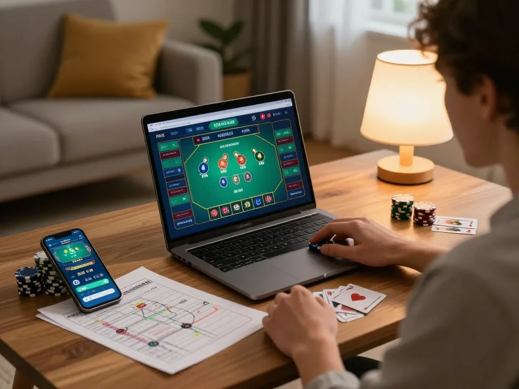 WWBOLA player strategizing during an online gaming session at home for better odds