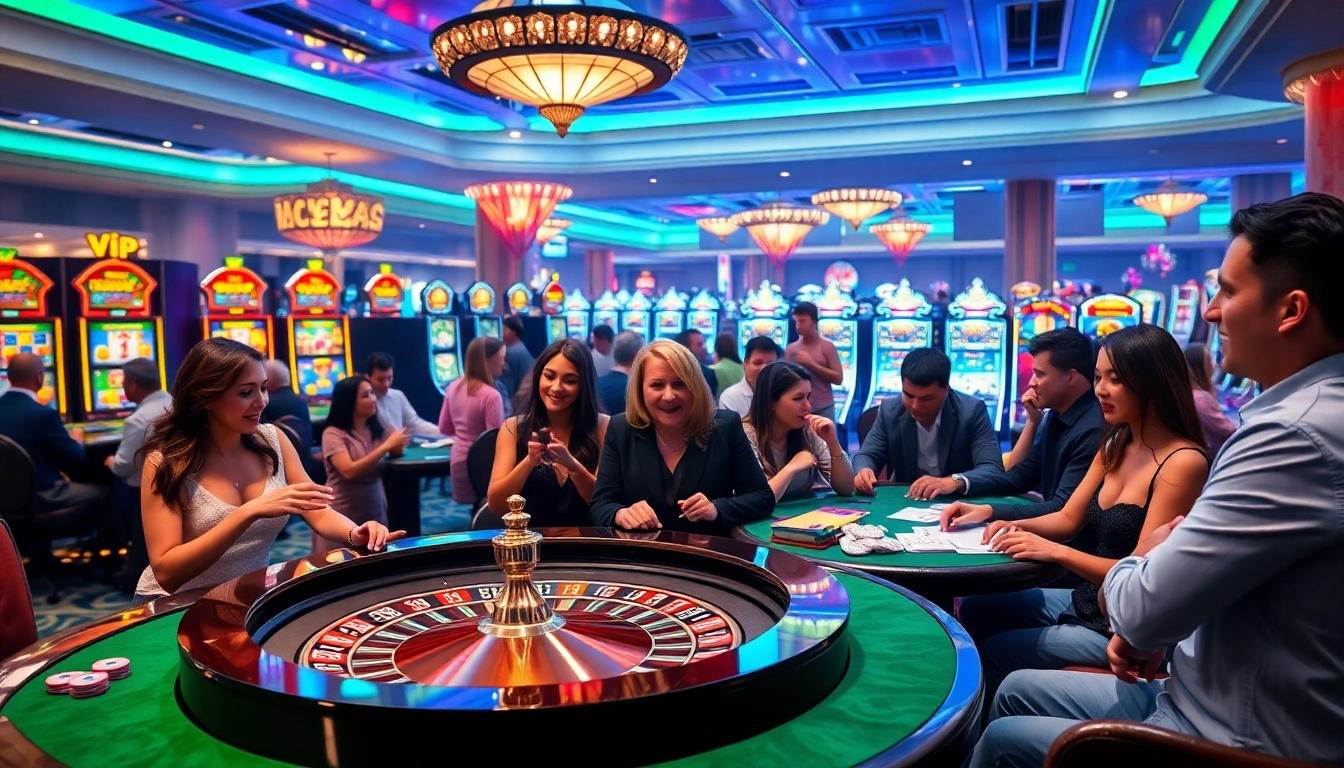 Experience the thrill of vipwin with a lavish casino atmosphere filled with roulette and slot machines.