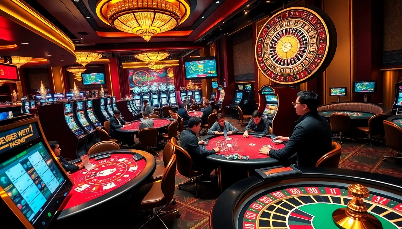 Experience the thrill of gambling at 8kbet's luxurious casino with vibrant games and engaging players.