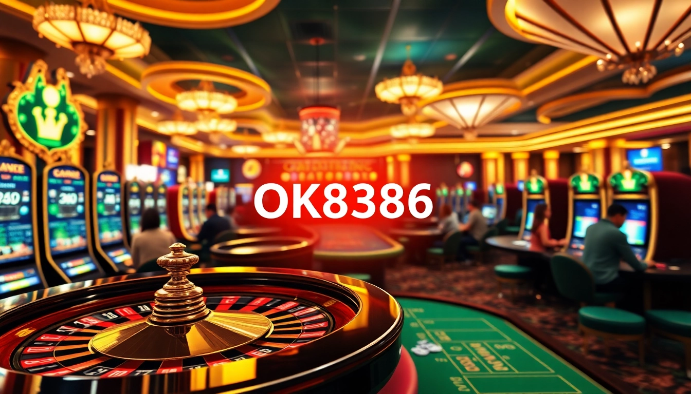 Experience the thrill of online gaming at OK8386 with vibrant tables and exciting casino elements.